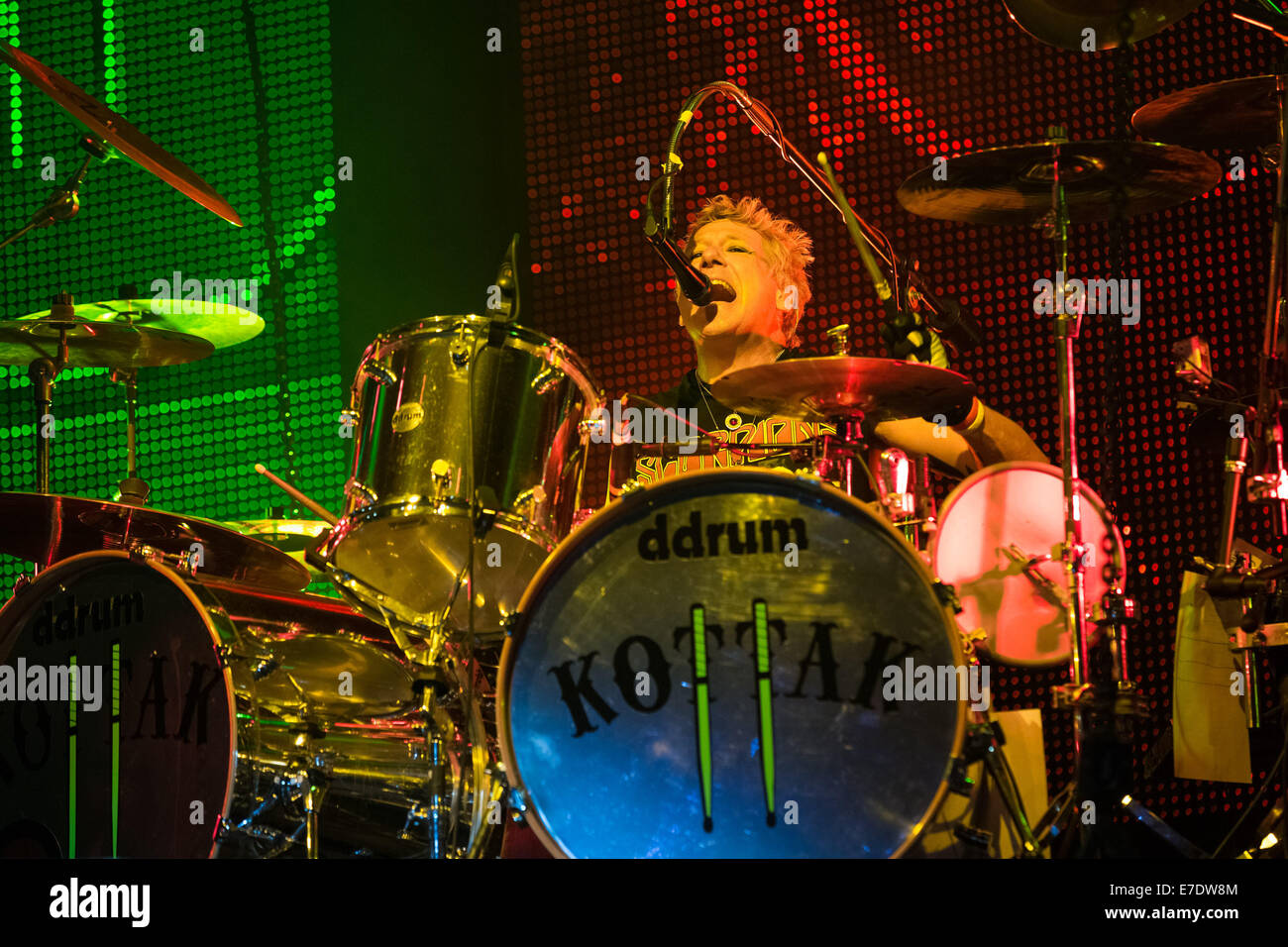 German rock band Scorpions perform live at MEO Arena  Featuring: Scorpions,James Kottak Where: Lisboa, Portugal When: 10 Mar 2014 Stock Photo