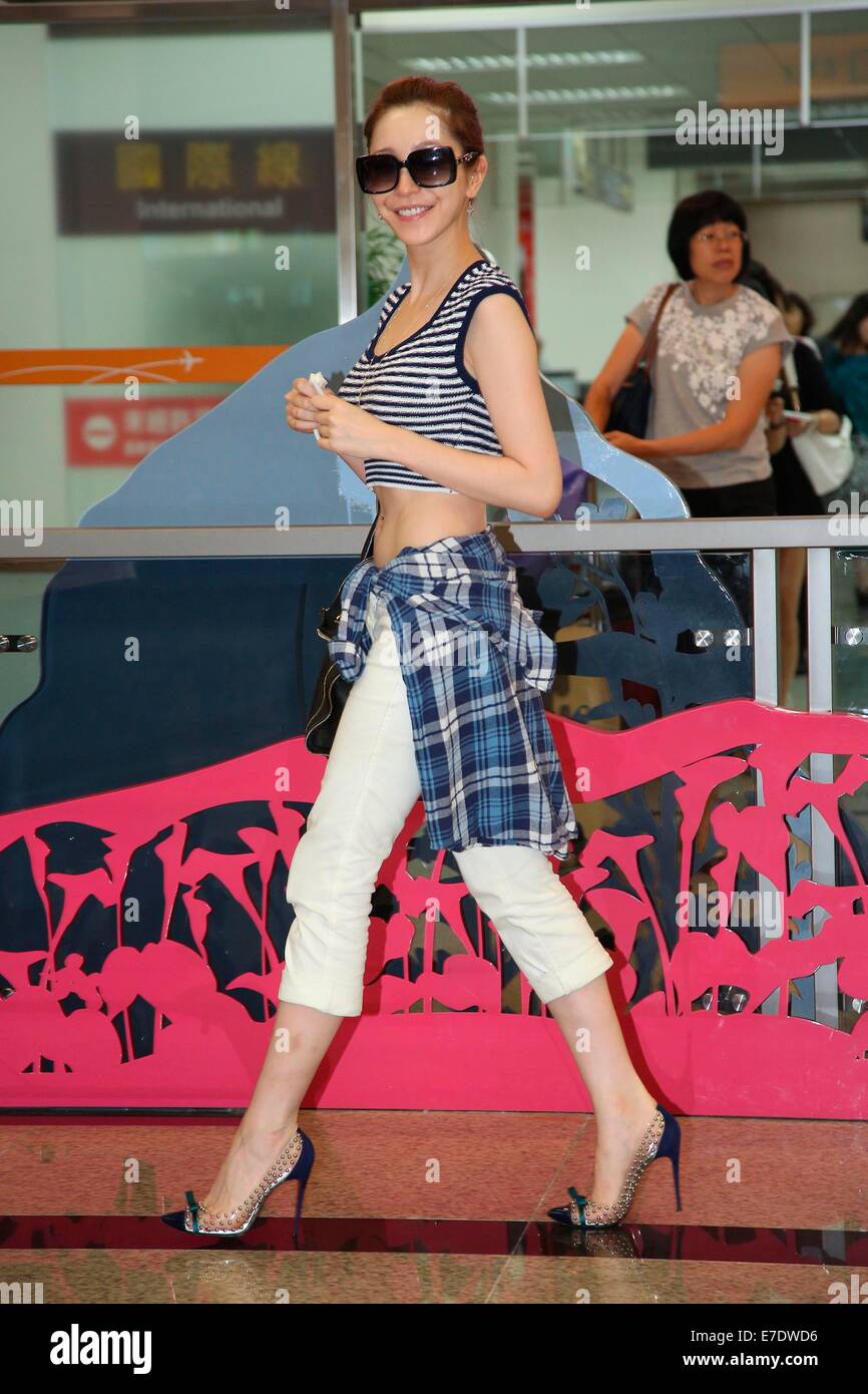 Taipei. 13th Sep, 2014. Lena Fujii arrives at Taipei Songshan Airport in Taipei, Taiwan, China on 13th September, 2014. Credit:  Top Photo Corporation/Alamy Live News Stock Photo