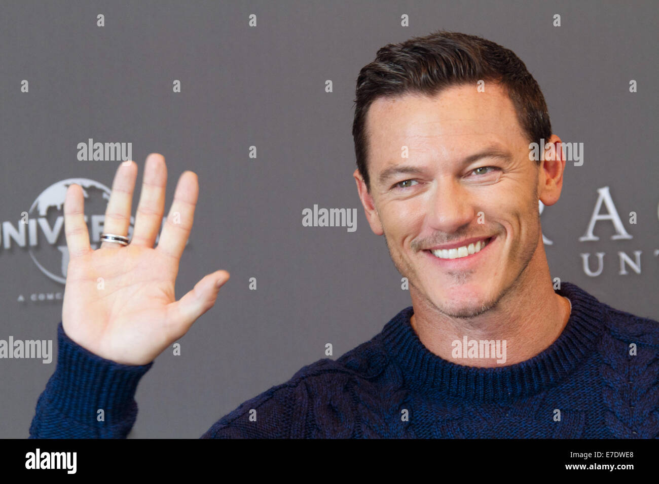 Berlin, Germany. 15th Sep, 2014. British actor Luke Evans poses at a photocall for the movie 'Dracula Untold' in Berlin, Germany, 15 September 2014. The movie comes to the theaters on 02 October 2014. PHOTO: Lisa Ducret/dpa/Alamy Live News Stock Photo