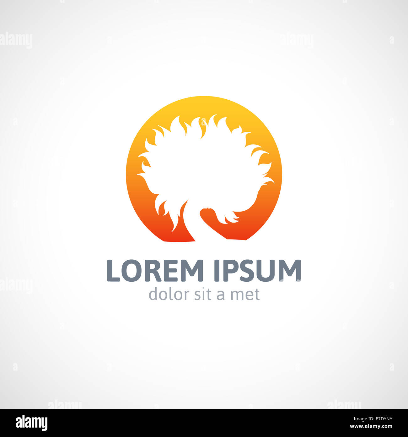 Eco orange tree logo template, abstract icon Stock Photo - Alamy