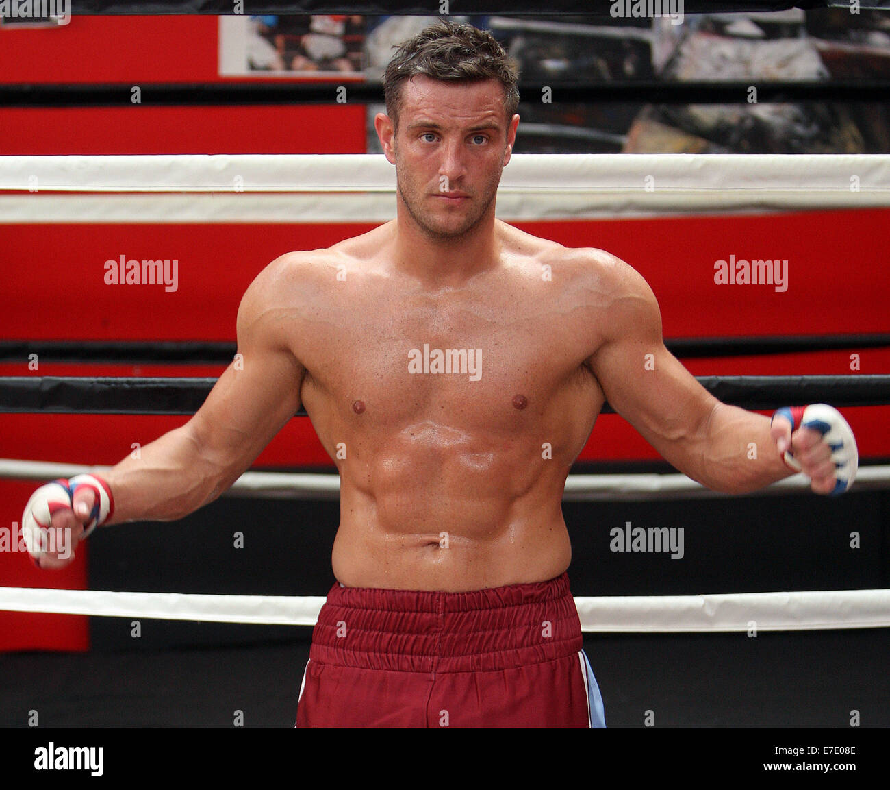 TOWIE star Elliot Wright training at a boxing gym in Harlow Featuring