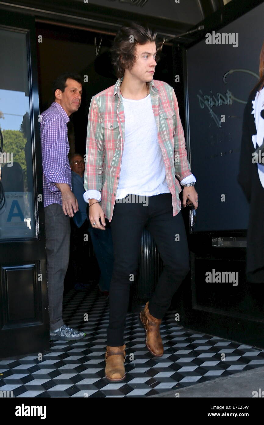 Harry Styles leaving Craigs Restaurant on Melrose in West Hollywood  Featuring: Harry Styles Where: Los Angeles, California, United States When:  12 Mar 2014 Stock Photo - Alamy