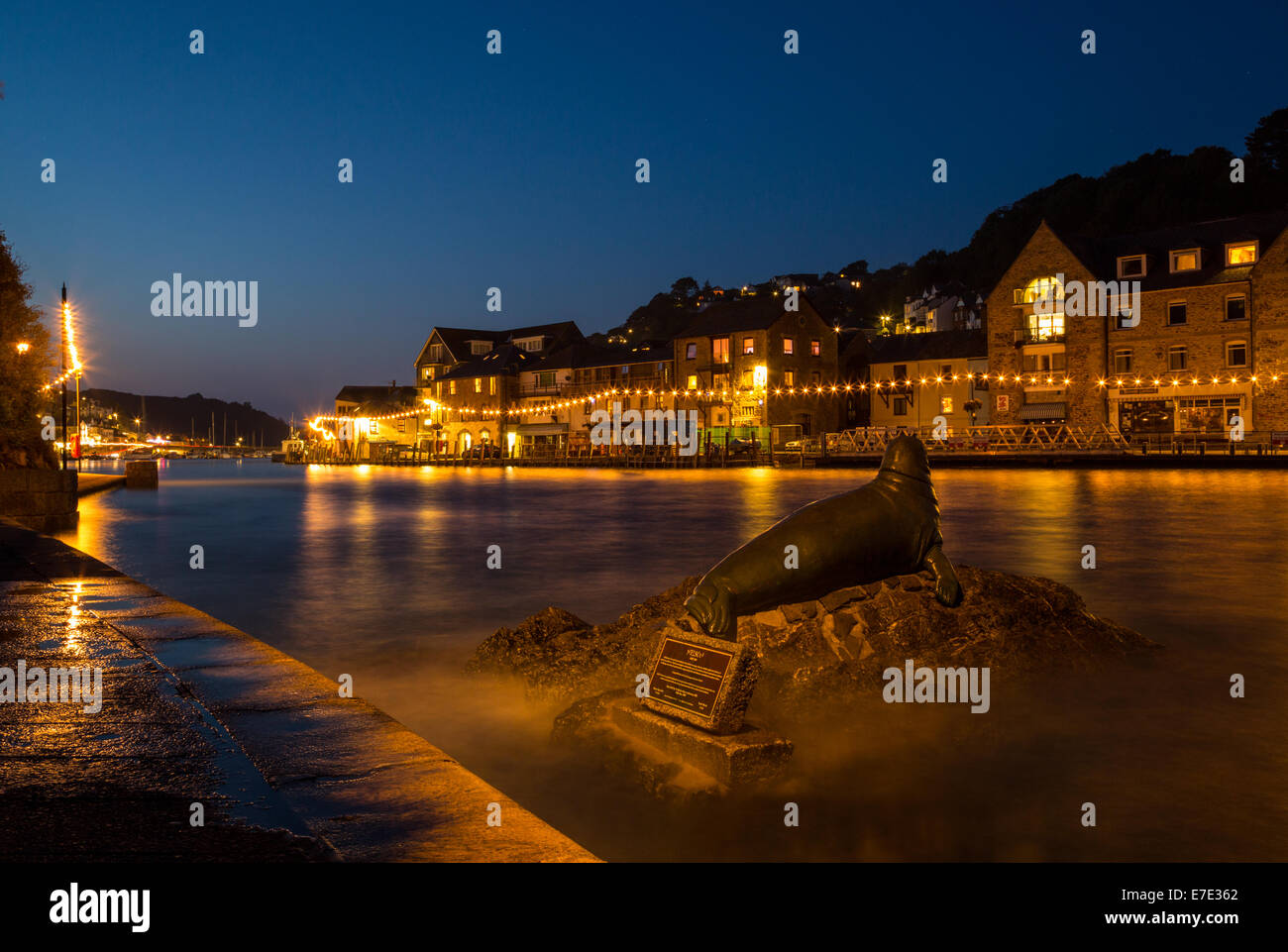 Looe At Night Stock Photo