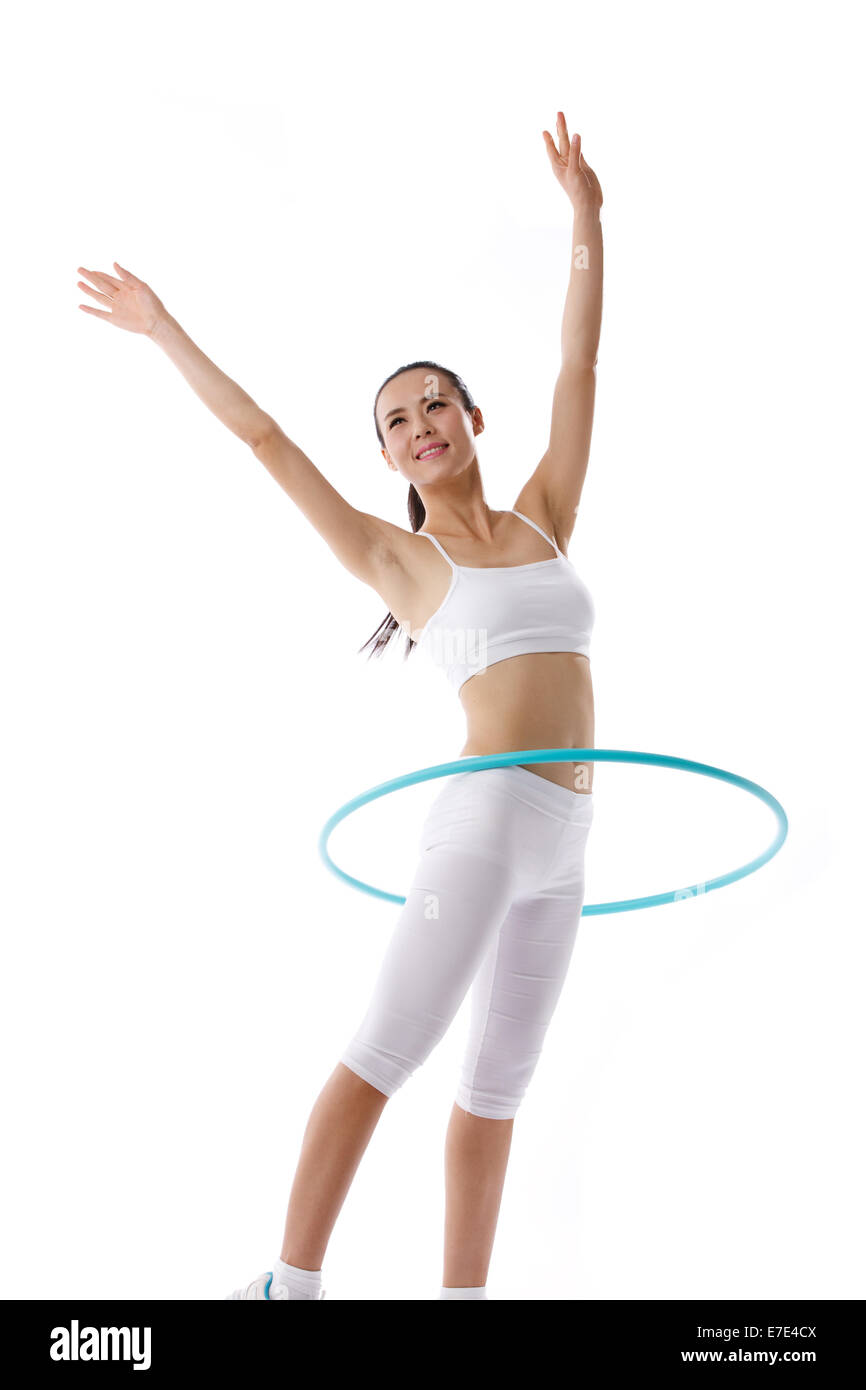 Young woman on exercise Stock Photo