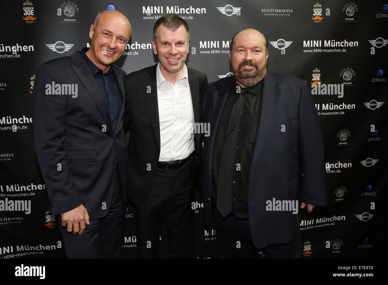 Celebrities attending the presentation of the new BMW Mini model at Kesselhaus.  Featuring: Rudolf Leberfing,Peter Mey,Wolfgang Lippert Where: Munich, Germany When: 13 Mar 2014 Stock Photo