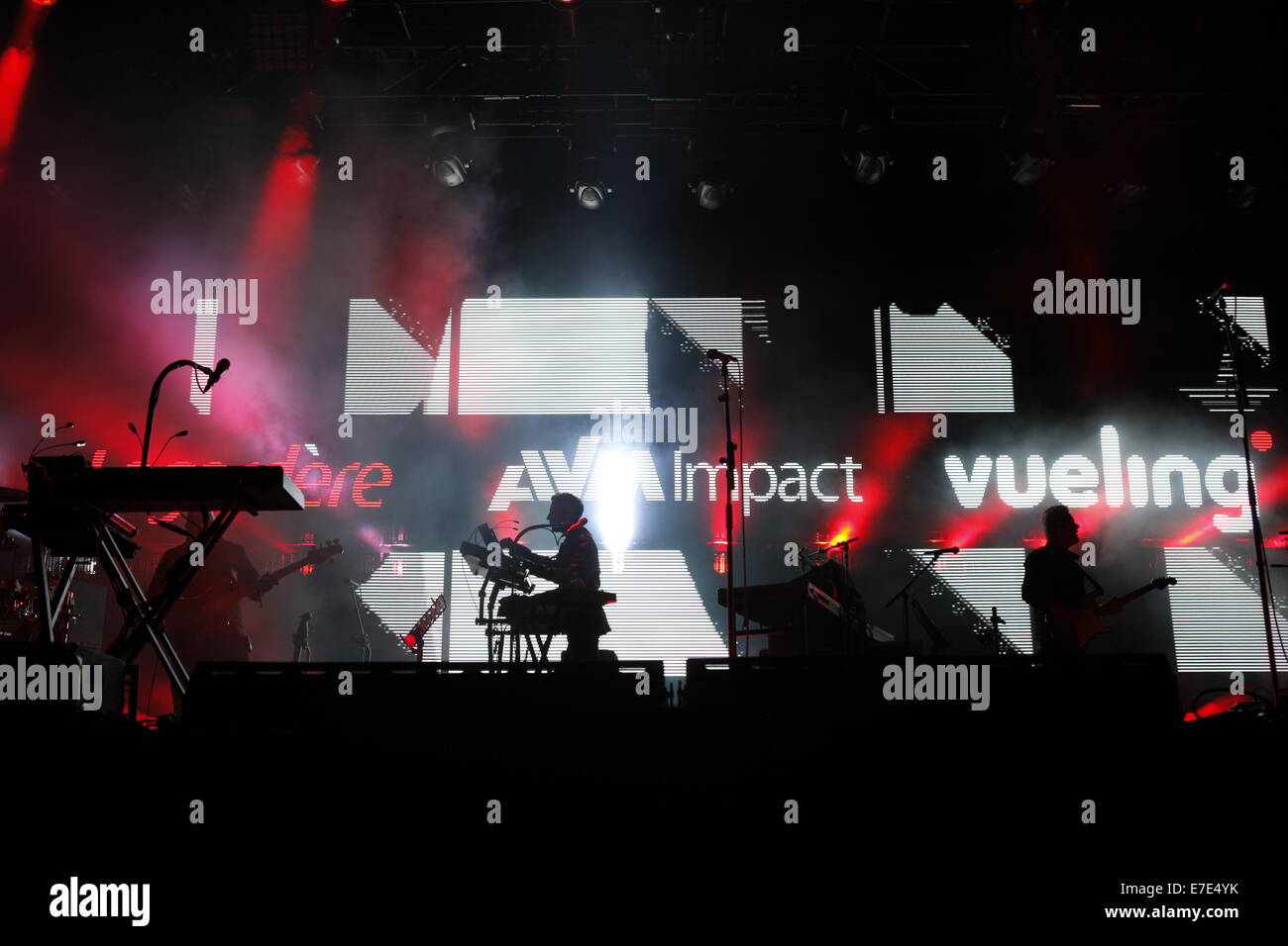Massive Attack play the On Blackheath Festival in London to thousands of Fans. Stock Photo