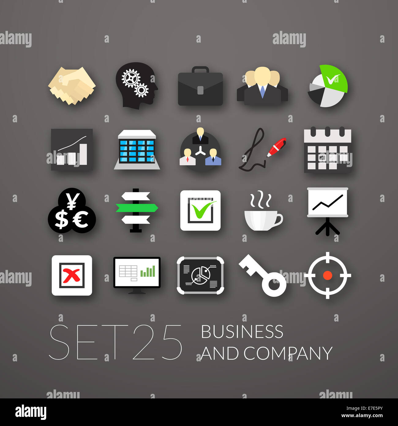 Flat icons set 25 Stock Photo - Alamy