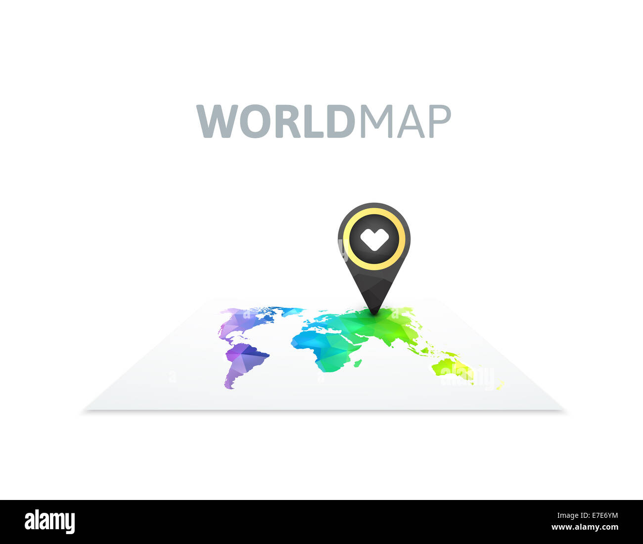 World map of rainbow color Stock Photo