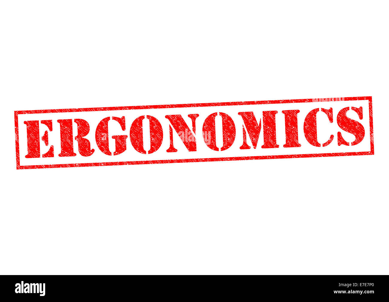ERGONOMICS red Rubber Stamp over a white background. Stock Photo