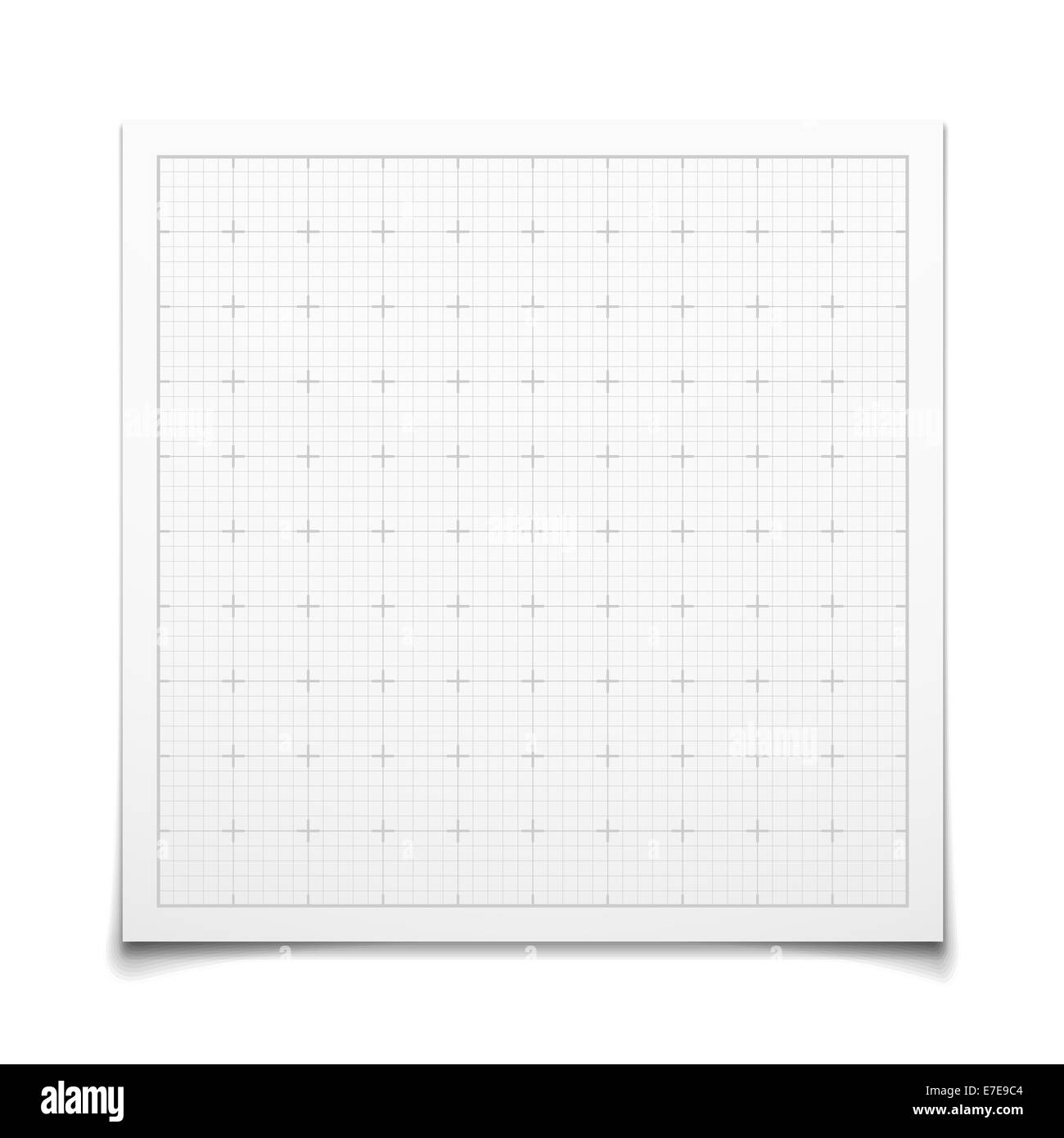 White isolated square grid with shadow Stock Photo