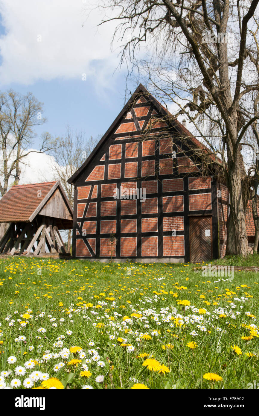 half-timbered church, carwitz, feldberger seenlandschaft, mecklenburg-vorpommern, germany Stock Photo