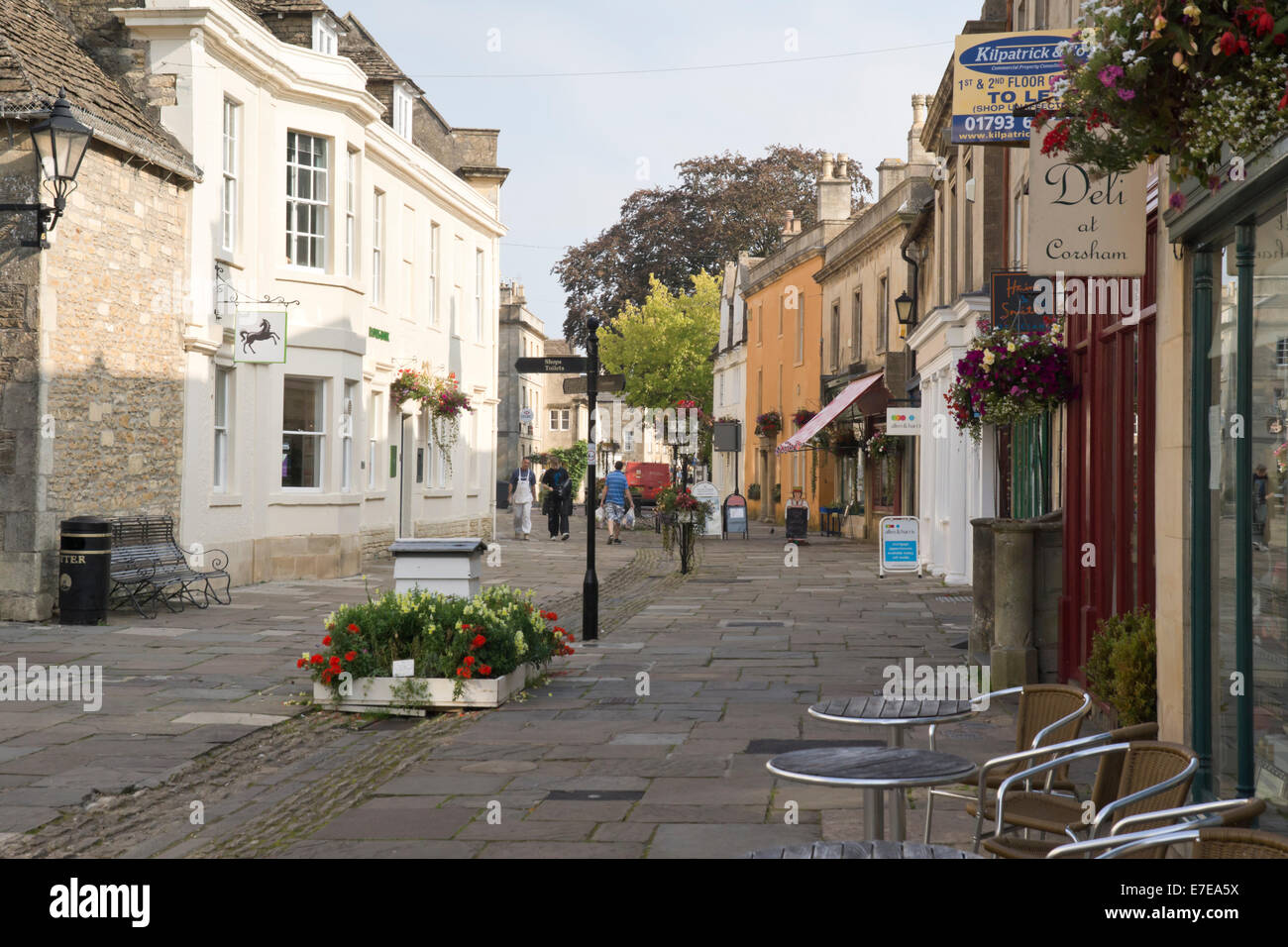 Corsham a small town in Wiltshire England UK. The local  Bath stone is a common building material. High Street Stock Photo