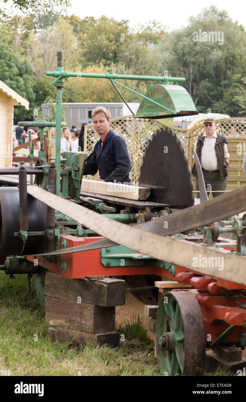 Frampton Country Fair 2014 Frampton on Severn Gloucestershire England UK Steam powered sawmill Stock Photo