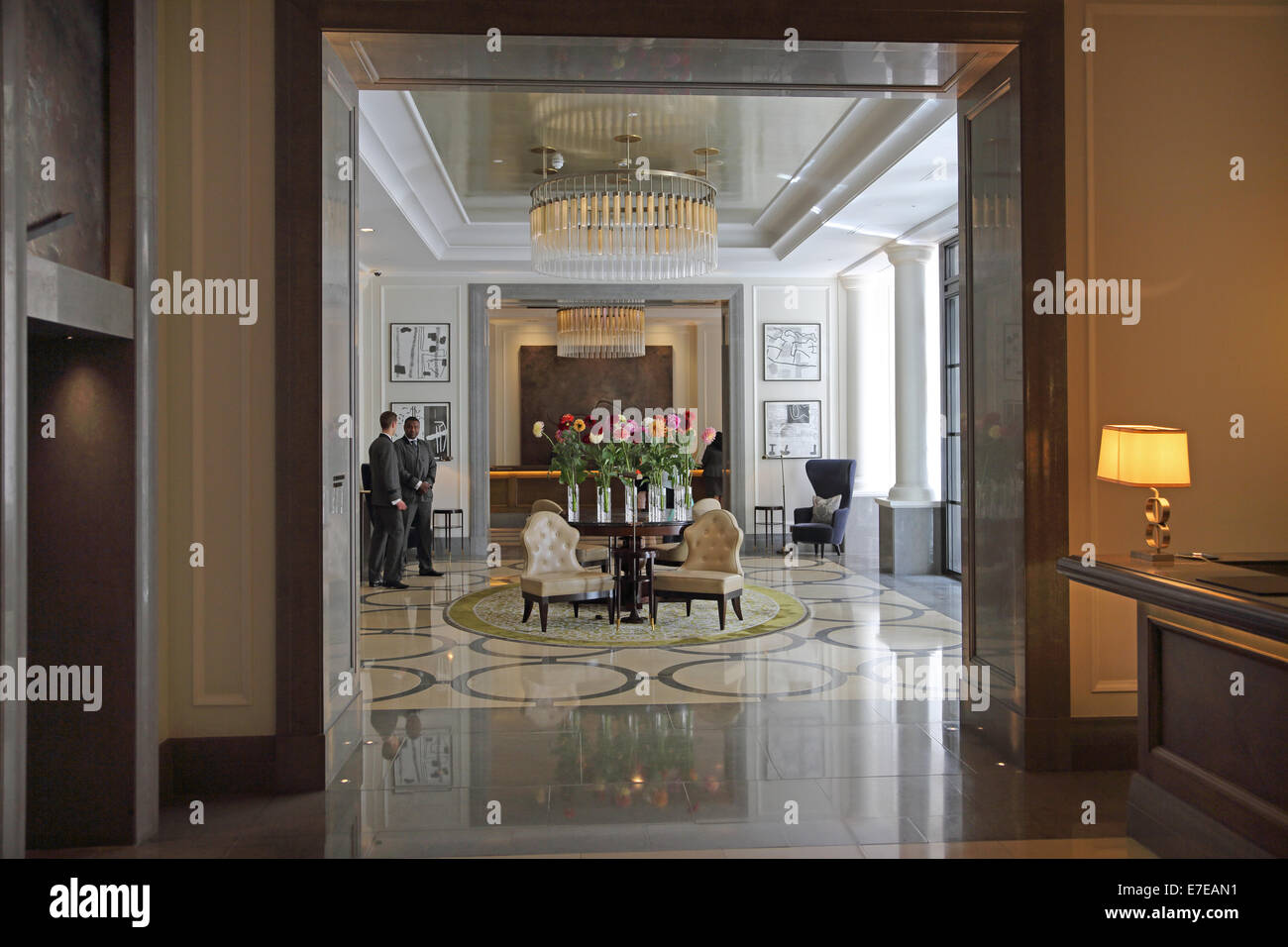 Main lobby area in London's prestigious Corinthia Hotel in Westminster Stock Photo