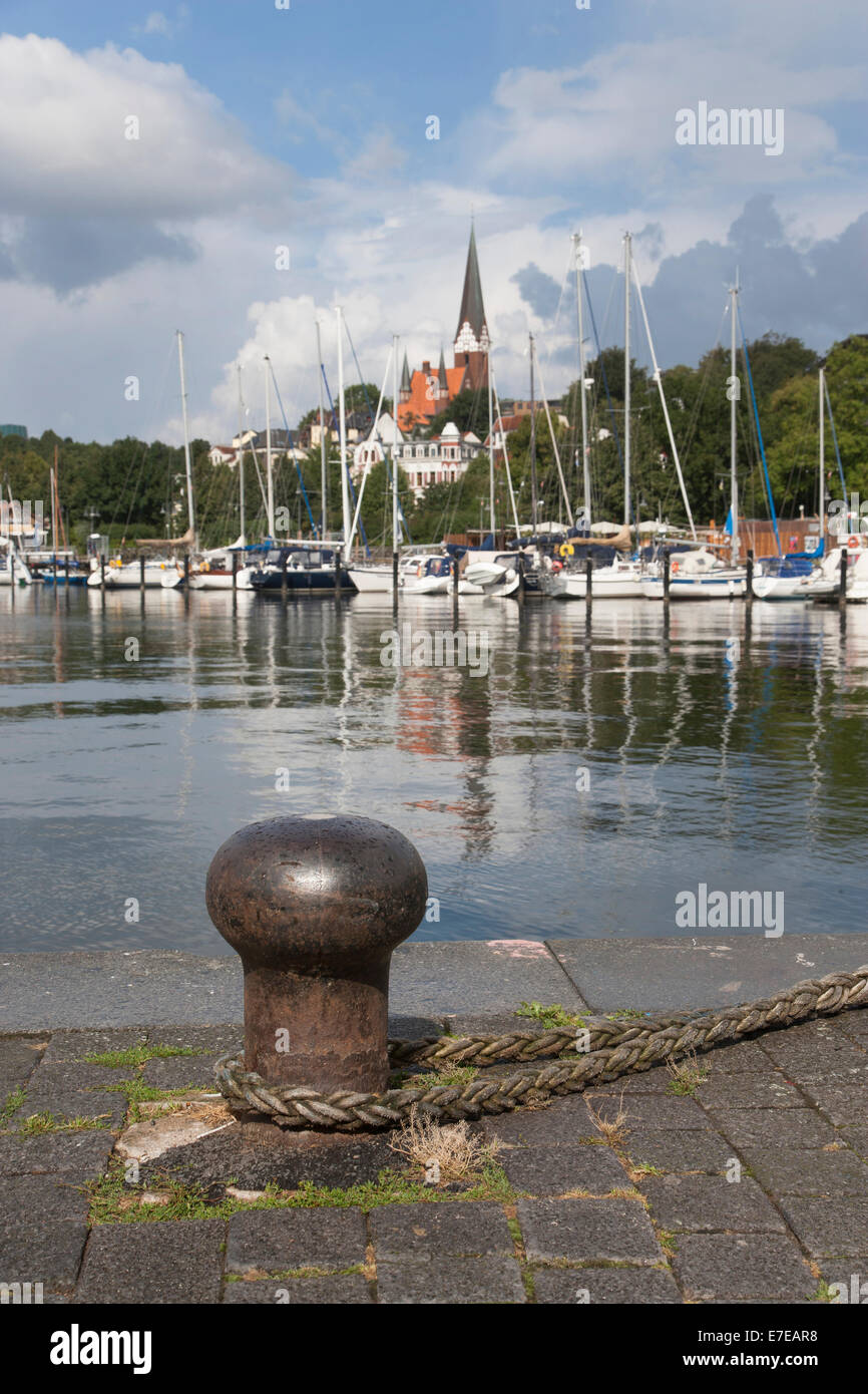 view on flensburg-jürgensby with church st. jürgen, schleswig-holstein, germany Stock Photo