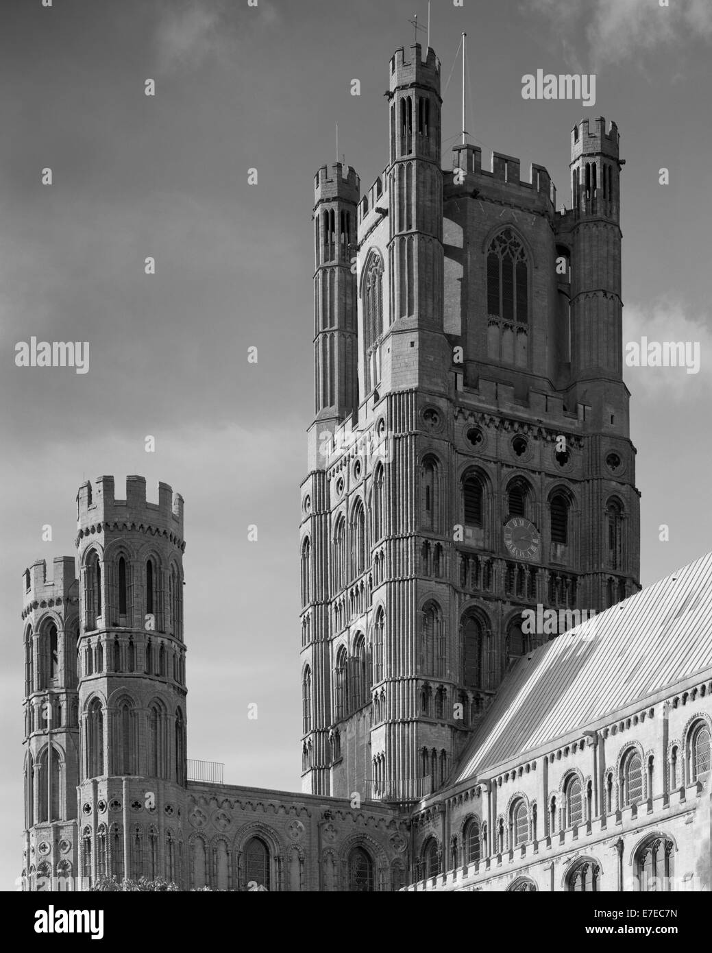 West Tower of Ely Cathedral Cambridgeshire from the South East Stock ...