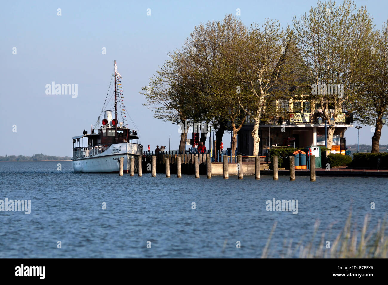 Pier in Keszthely at the north shore of Lake Balaton, Hungary Stock Photo