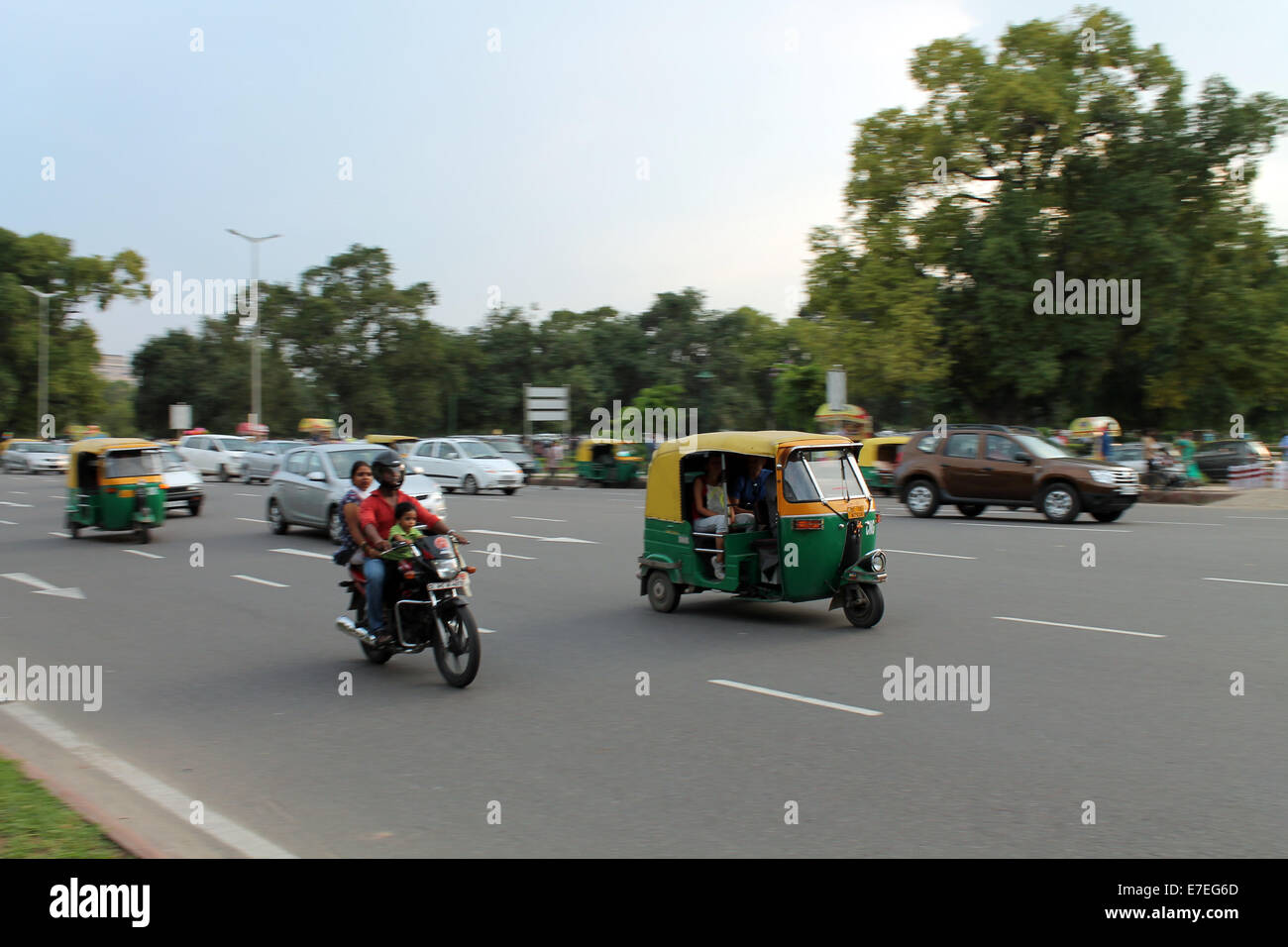 Traffic in New Delhi, India Stock Photo