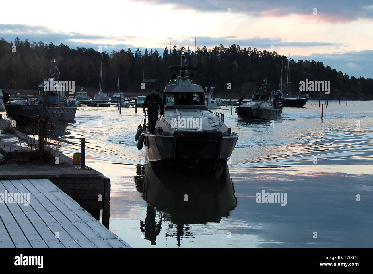 Finnish Navy Boats Stock Photo
