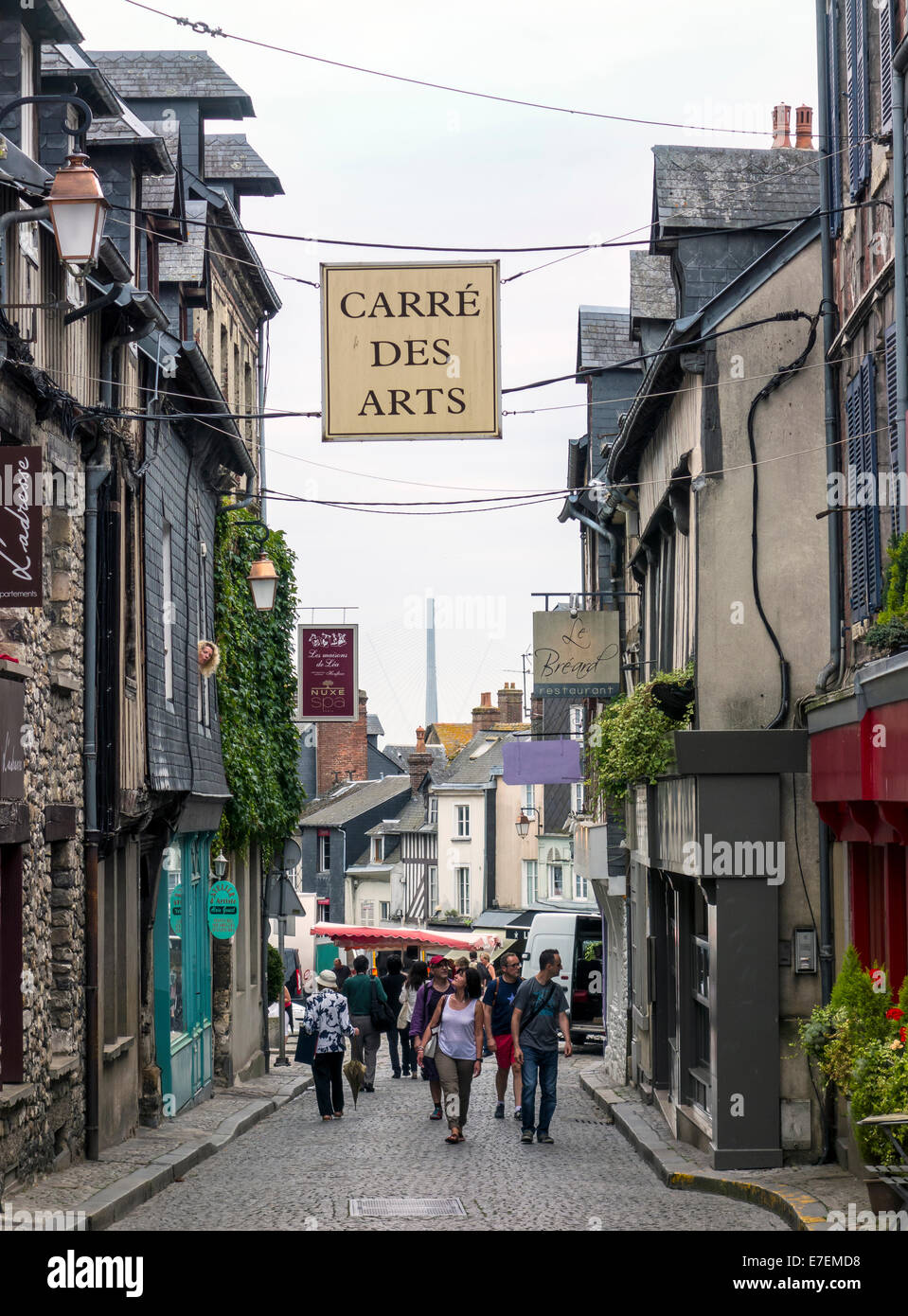 Quiet Backstreet in Honfleur Normandy France Stock Photo