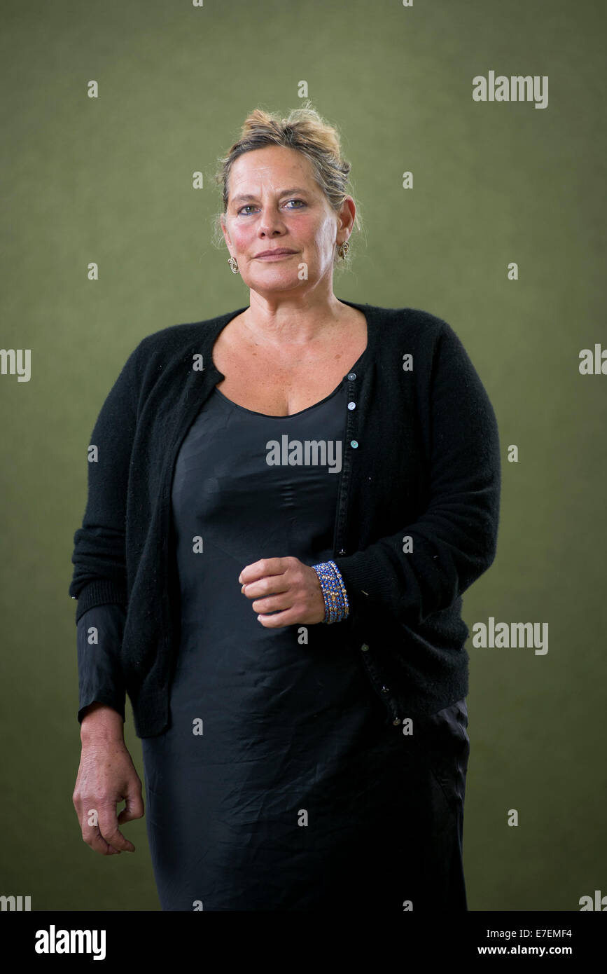 British playwright, novelist, and poet Deborah Levy appears at the Edinburgh International Book Festival. Stock Photo