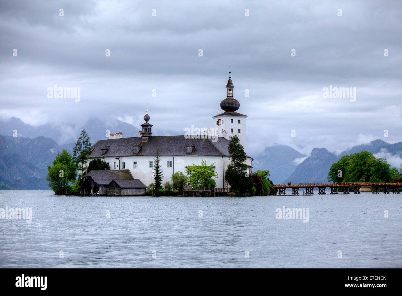 Schloss Ort castle, Lake Traunsee, Gmunden, Austria. Stock Photo