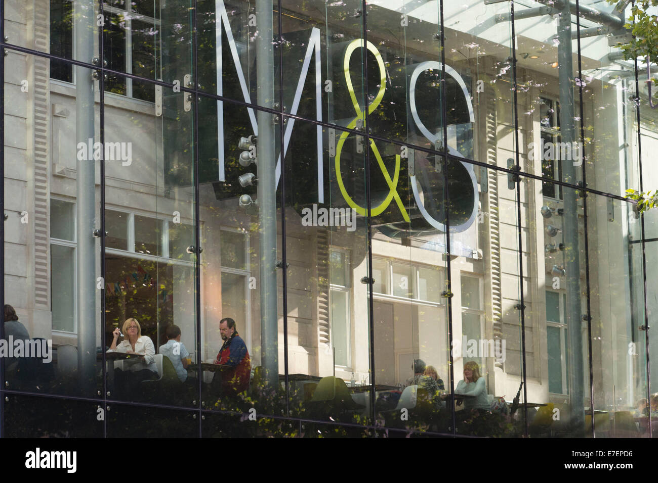 Marks and Spencers store (M&S) in Cardiff, South Wales. Stock Photo