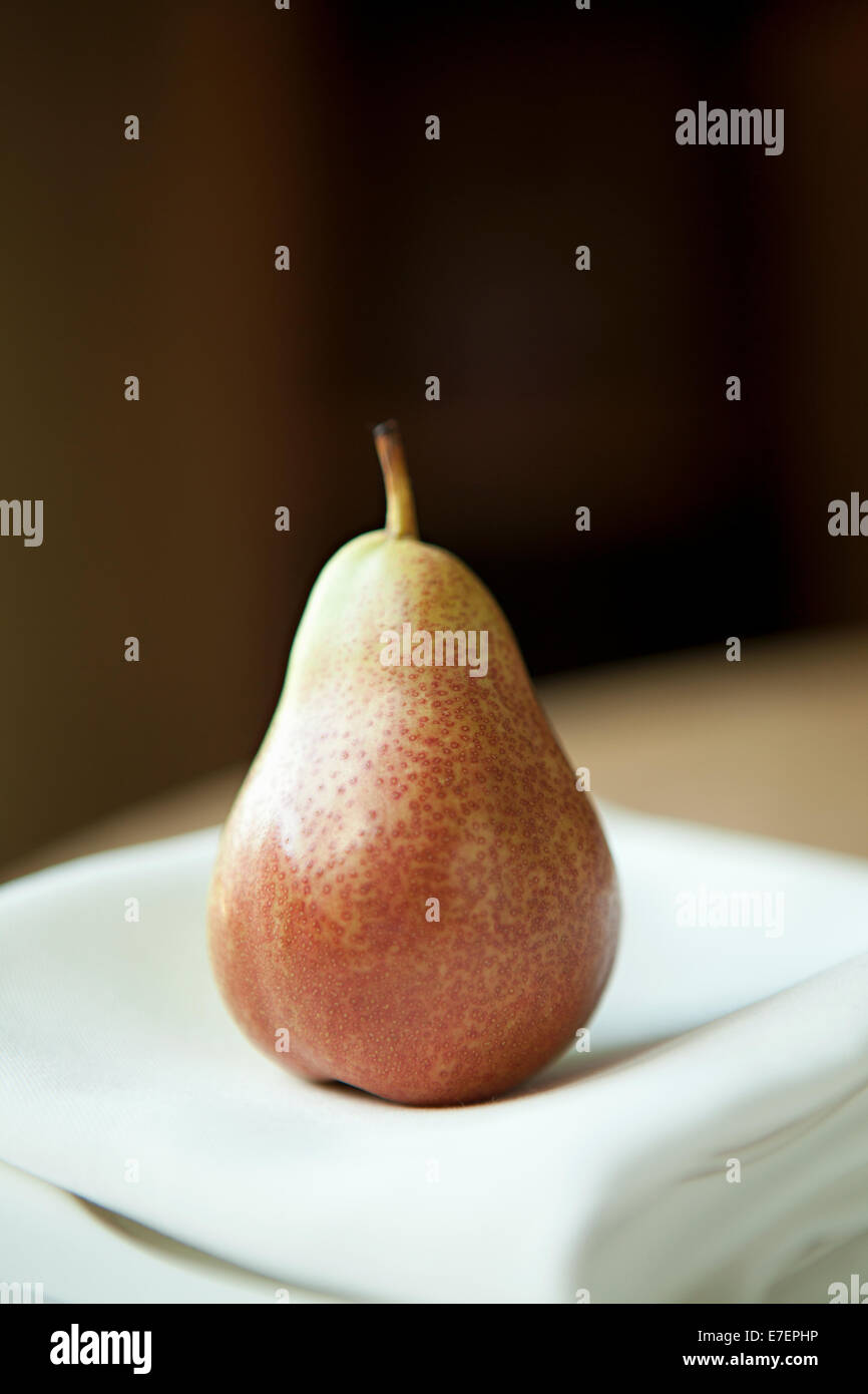 single red pear Stock Photo