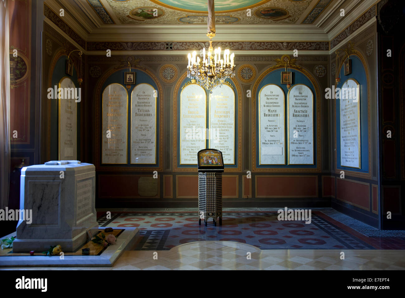 The Resting Place of the Romanovs, Nicholas II and Alexandra and Children, St. Peter and Paul Fortress, St. Petersburg, Russia Stock Photo