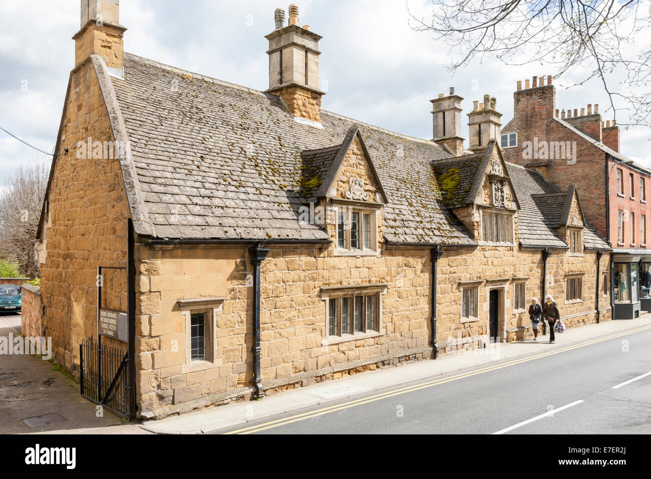 The Grade II listed Maison Dieu Bedehouses, a 17th century Almshouse, Melton Mowbray, Leicestershire, England, UK Stock Photo