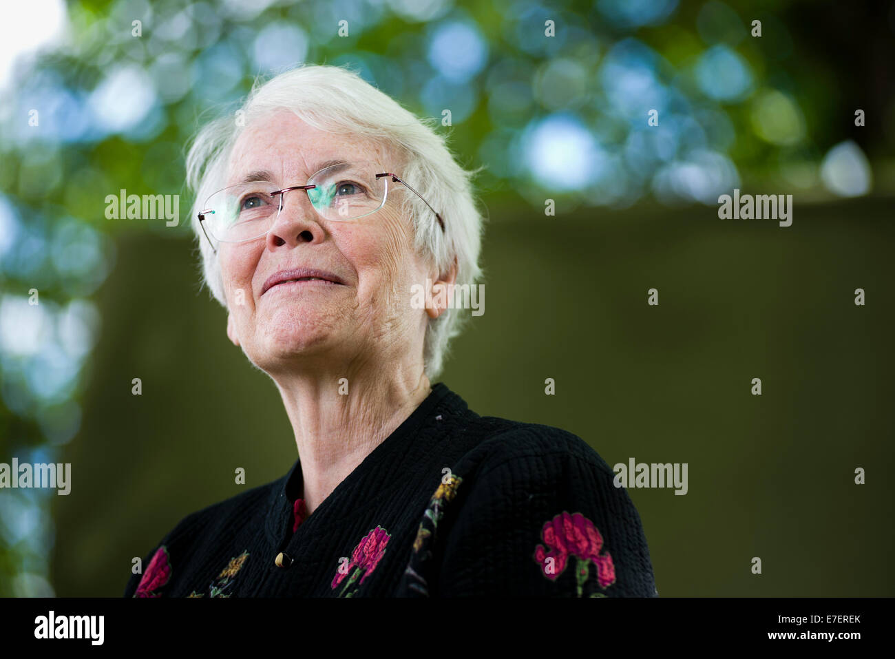 British writer of children's fiction and travel Elizabeth Laird appears at the Edinburgh International Book Festival. Stock Photo