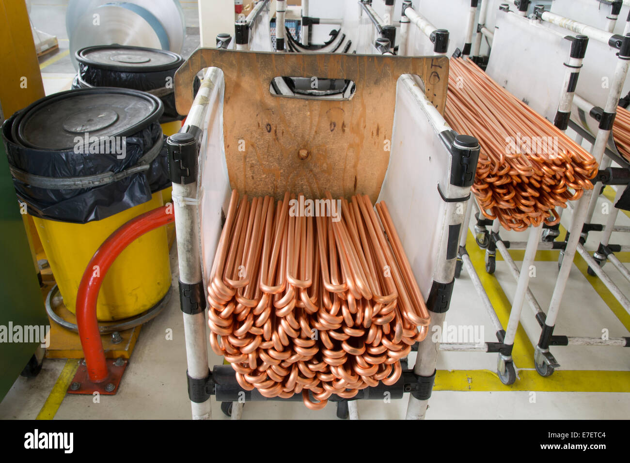 copper tubes for heat exchanger Stock Photo
