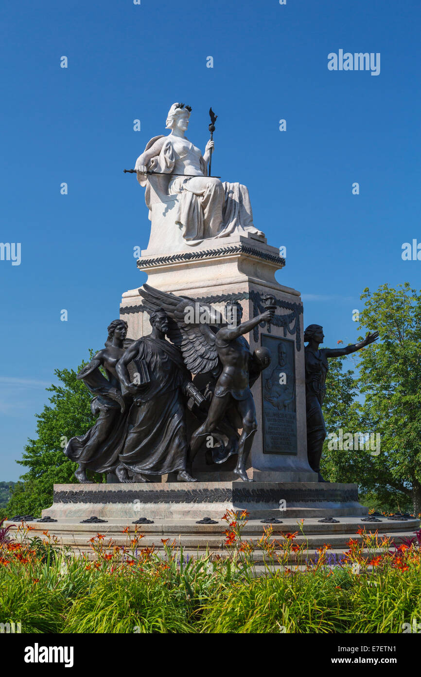 The Senator William B. Allison monument in Des Moines, Iowa, USA. Stock Photo