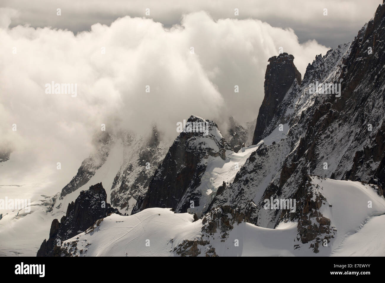 Mont Blanc Du Tacul from the Aiguille Du midi, above Chamonix, France