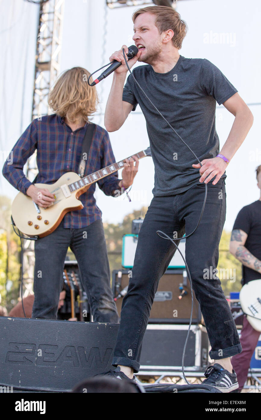 Chicago, Illinois, USA. 14th Sep, 2014. Singer JORDAN DREYER of the band La  Dispute performs live at 2014 Riot Fest music festival at Humboldt Park in  Chicago, Illinois © Daniel DeSlover/ZUMA Wire/Alamy