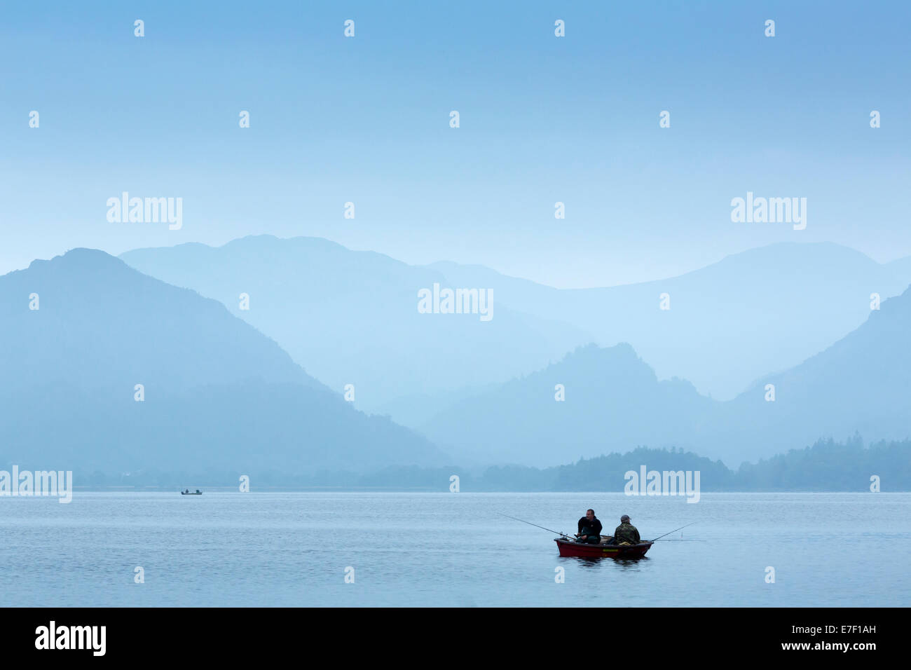 Fishing on lake Derwent Water, Cumbria, England Stock Photo - Alamy