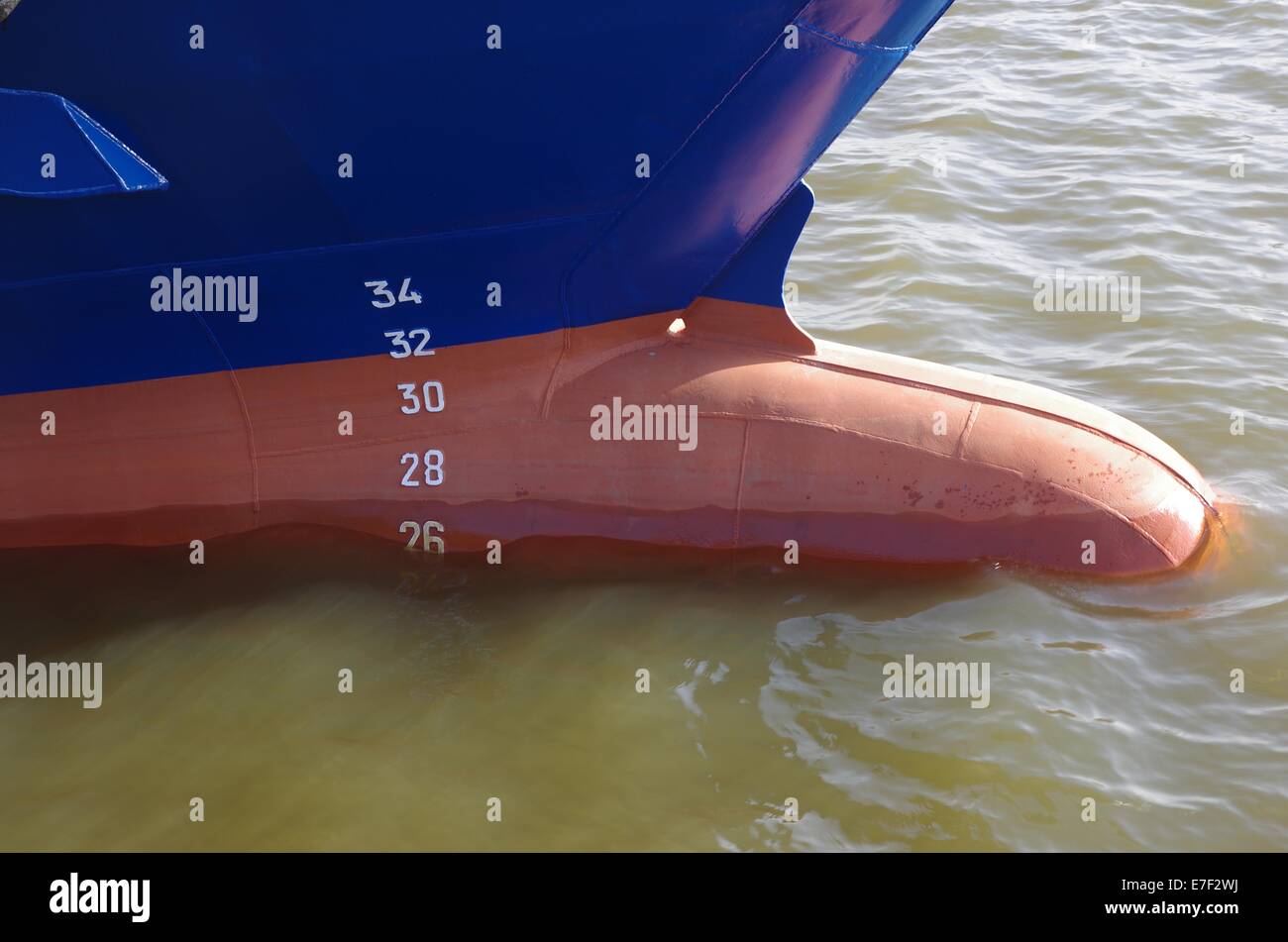 keel of ship on background of water Stock Photo
