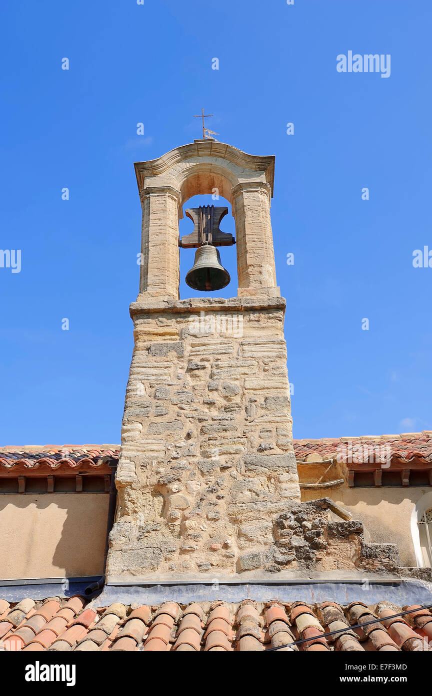 Bell tower, Mazan, Vaucluse, Provence-Alpes-Côte d'Azur, Southern France, France Stock Photo