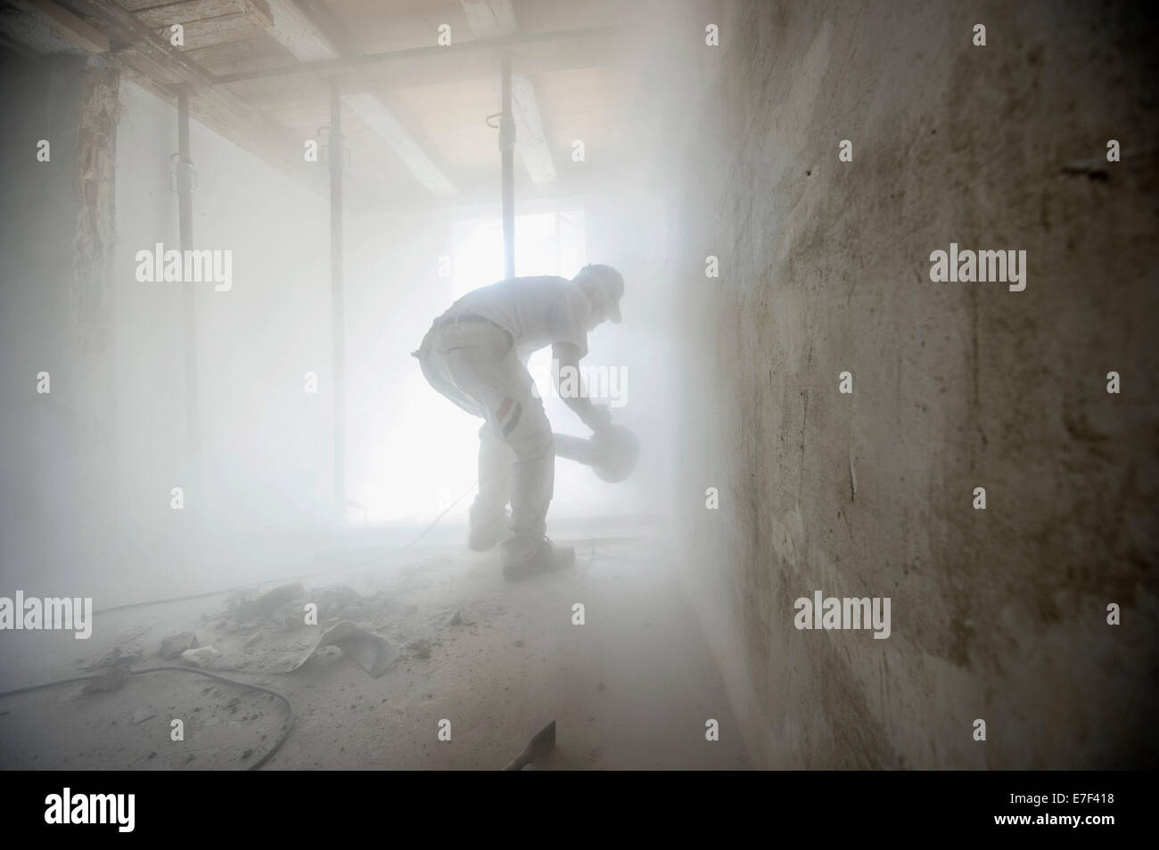 Craftsman during the substantial refurbishment of a building Stock Photo