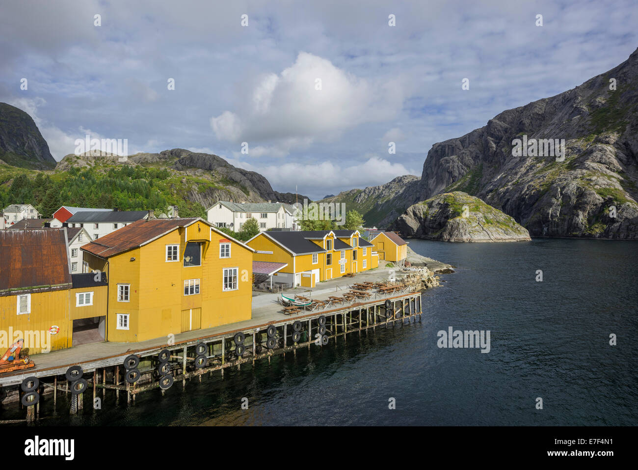 Port, Nusfjord, Lofoten, Nordland, Norway Stock Photo