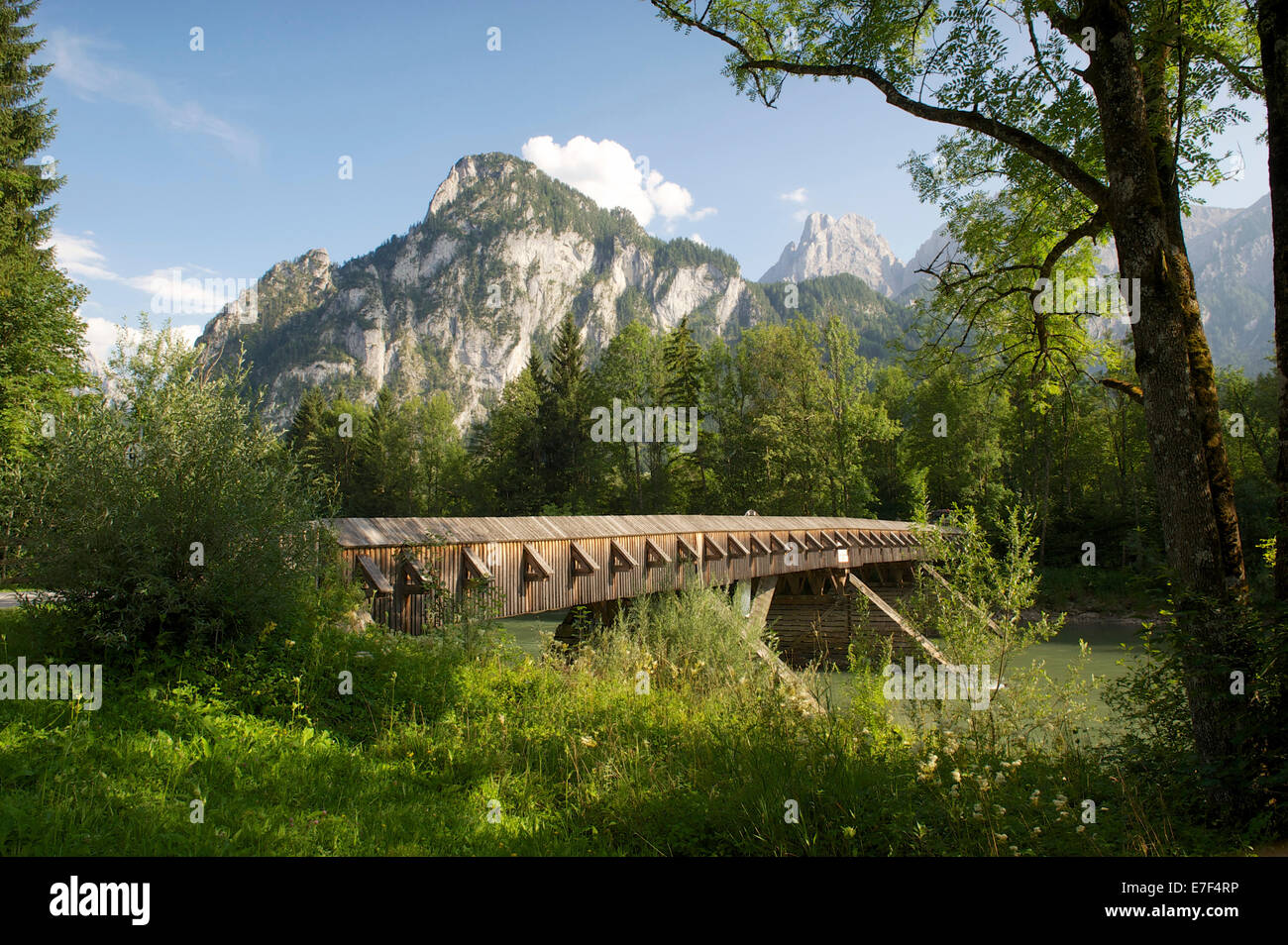 Enns bridge, Gesäuse National Park, near Weng, Styria, Austria Stock Photo