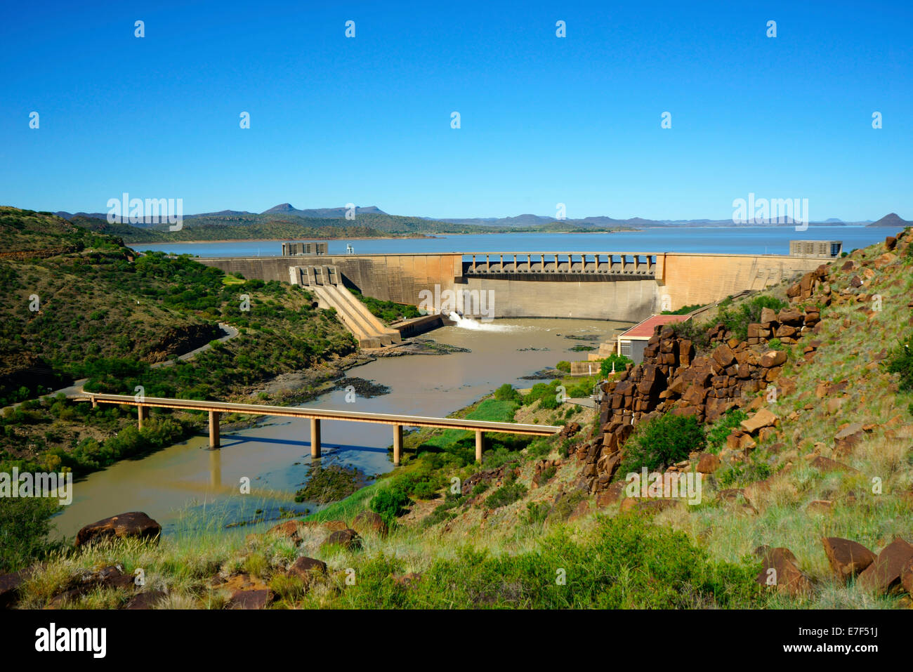 Gariep Dam, aerial view, near Norvalspont, South Africa Stock Photo