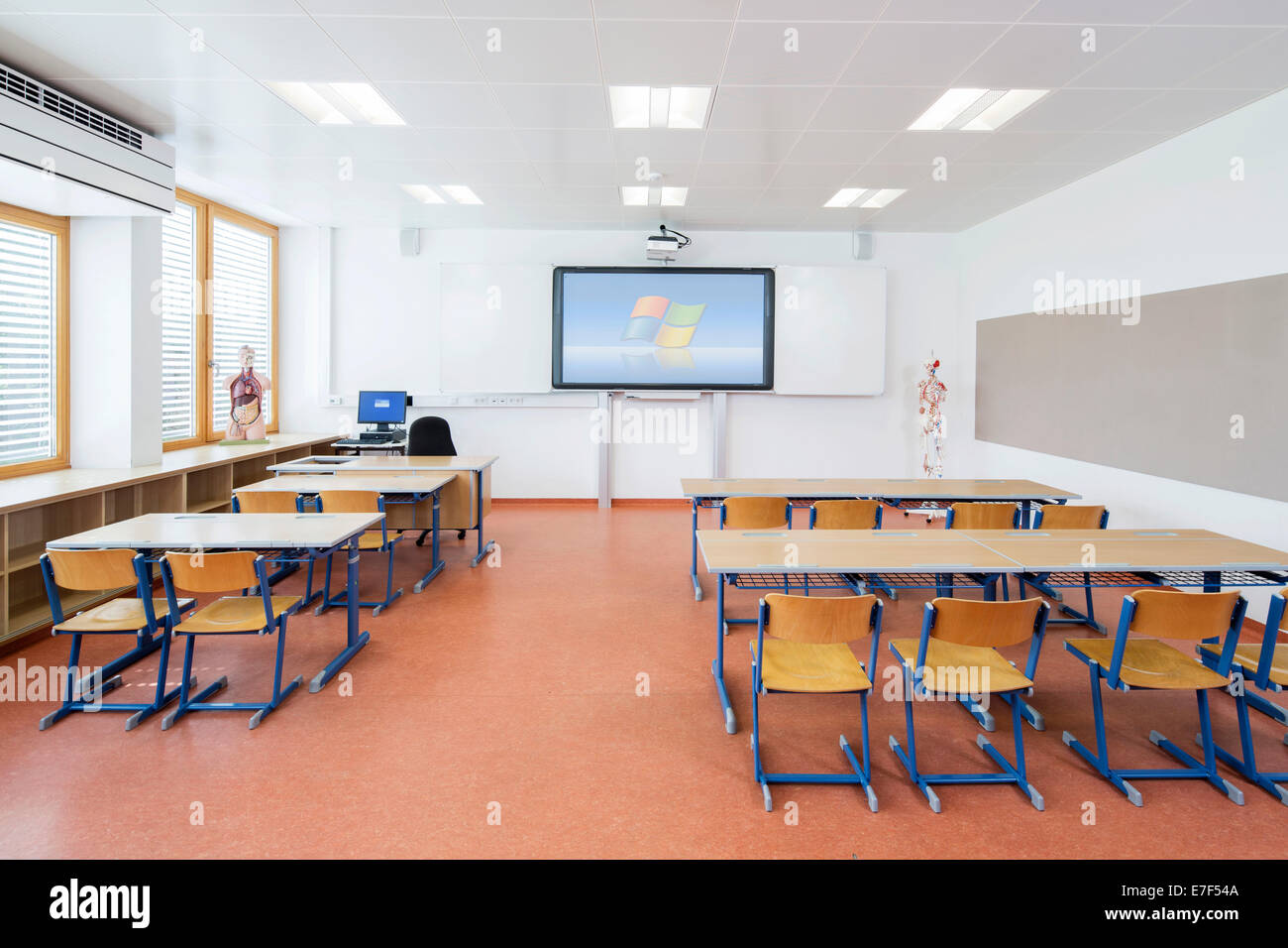 Classroom of a middle school, Reith im Alpbachtal, Tyrol, Austria Stock Photo