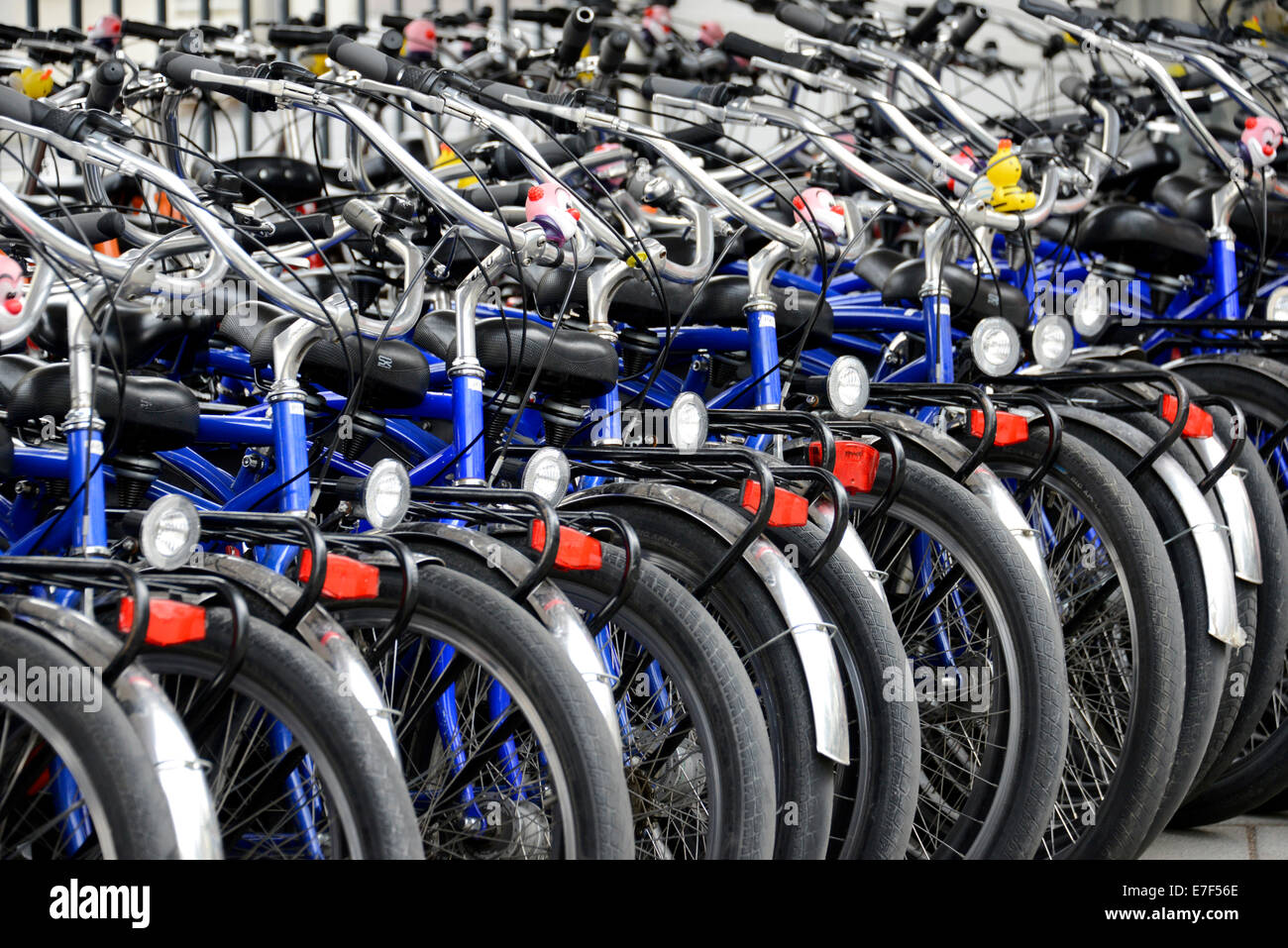 Bicycles, bicycle rental facility, Alexanderplatz square, Berlin