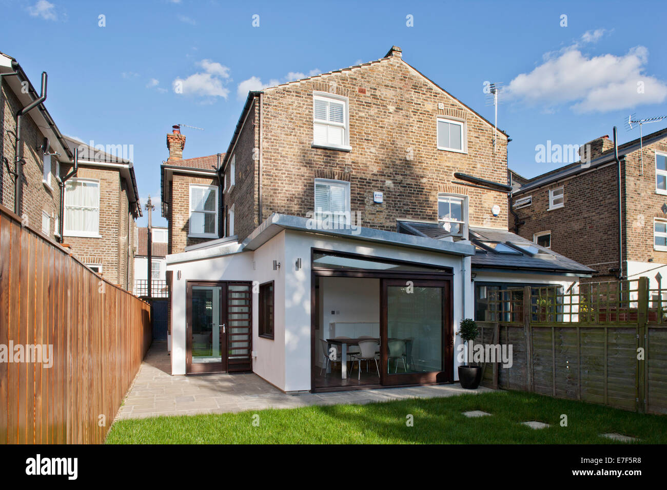 Modernised London Home. Rear extension. Stock Photo