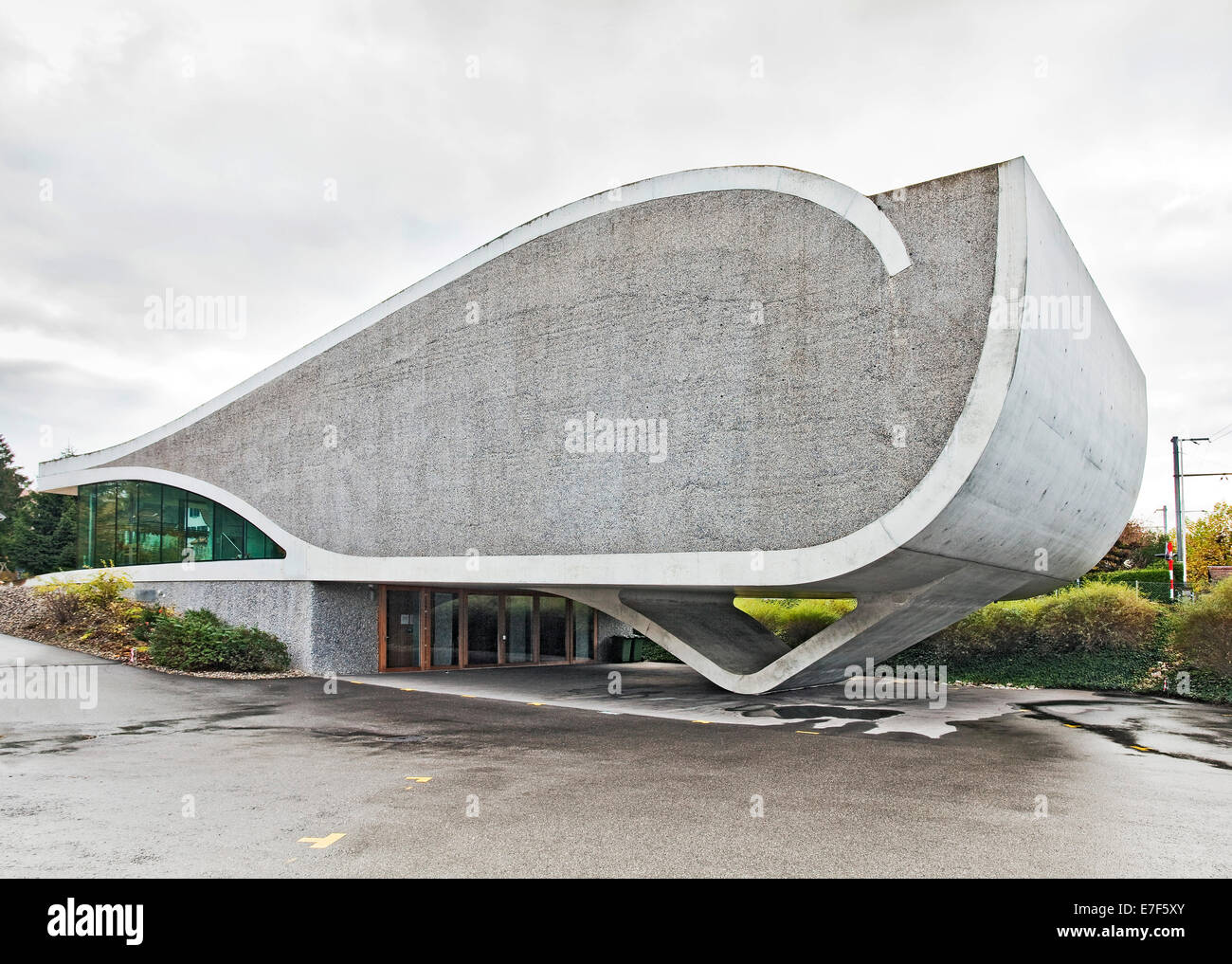 New Apostolic Church in Zuchwil, built of concrete, a symbolic representation of two intertwined hands, Solothurn, Switzerland Stock Photo