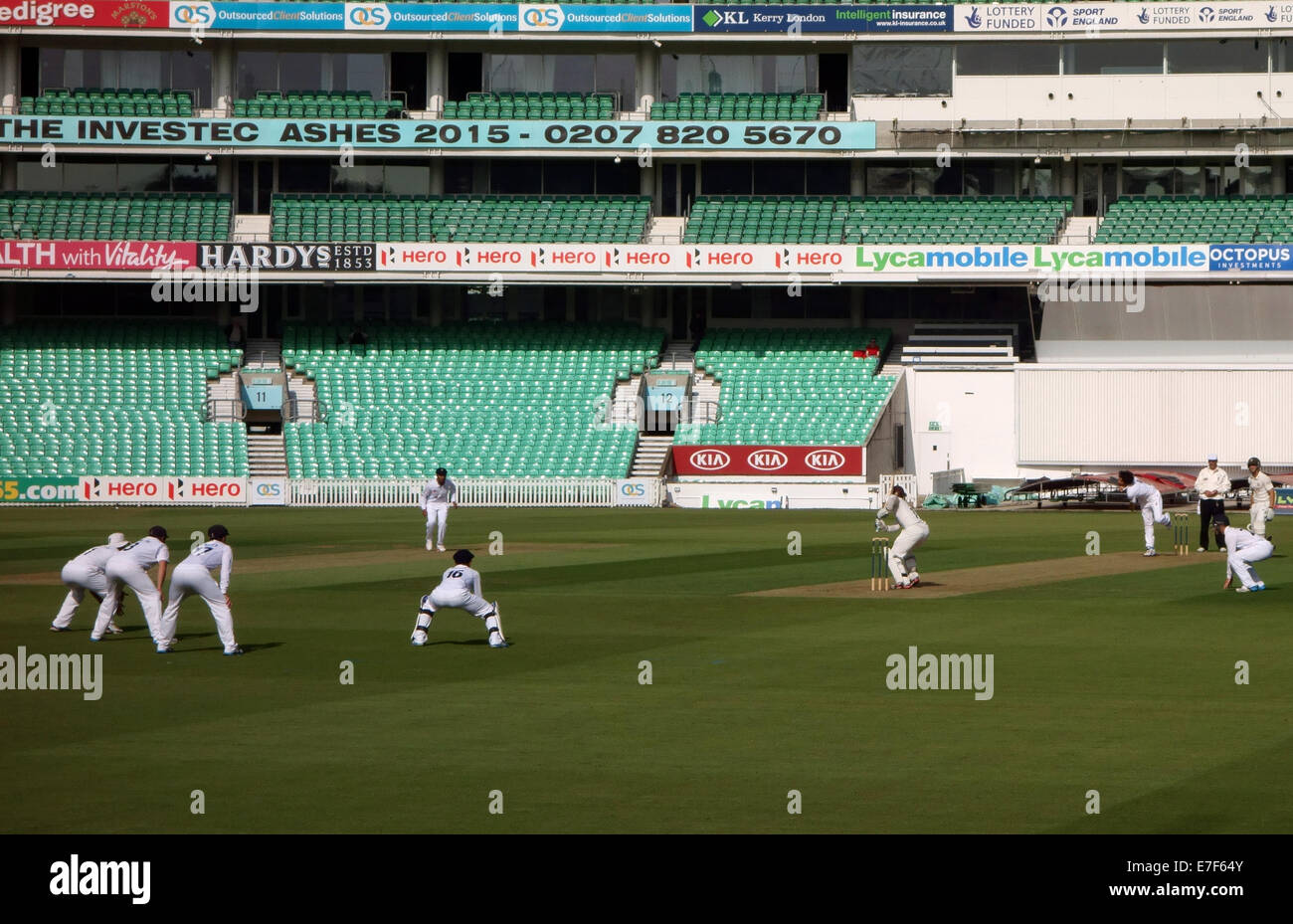 County cricket match at The KIA Oval ground in London - lack of spectators Stock Photo