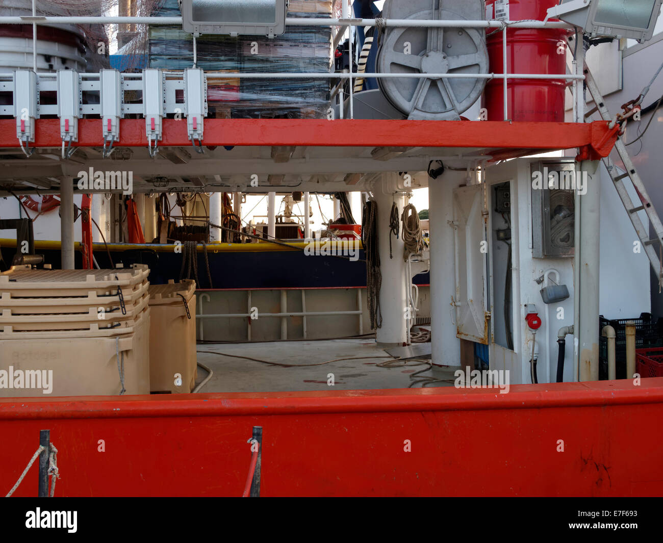 Fishing boat see-through composition (Vrsar, Istria, Croatia Stock