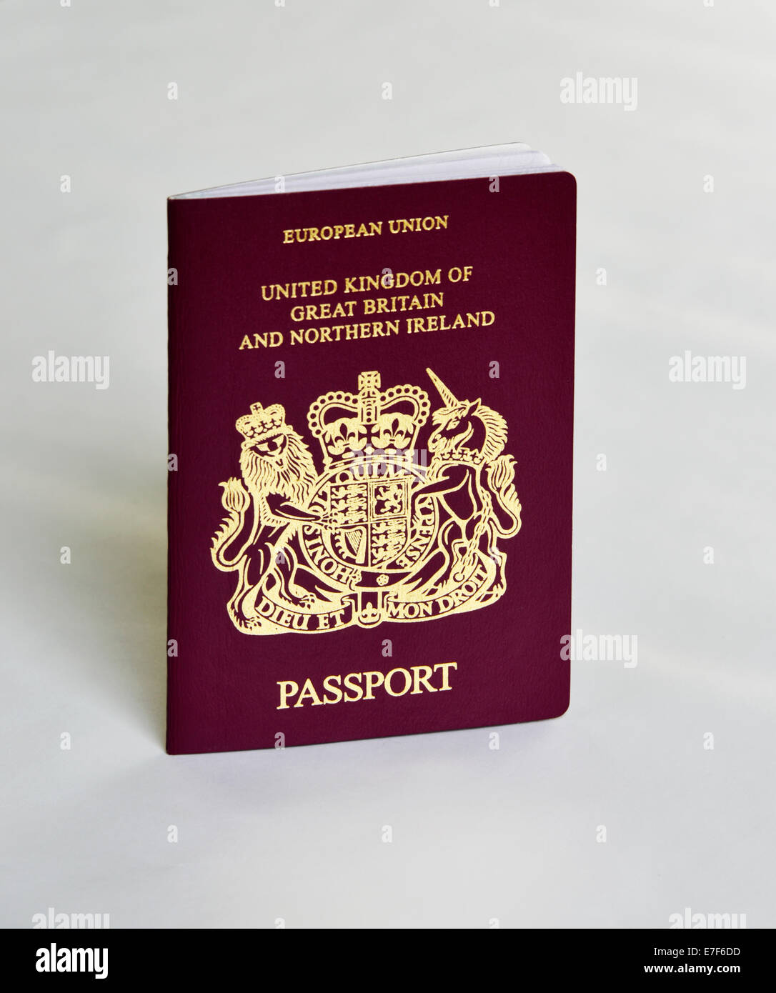 Passport. United Kingdom of Great Britain and Northern Ireland. European Union. Stock Photo