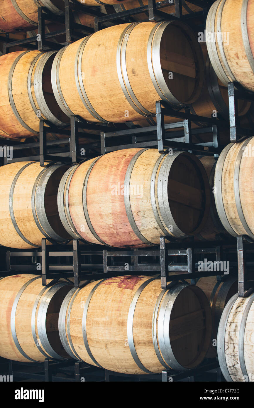 Wine barrels aging Stock Photo Alamy
